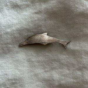 Sterling Silver Dolphin Brooch Pin